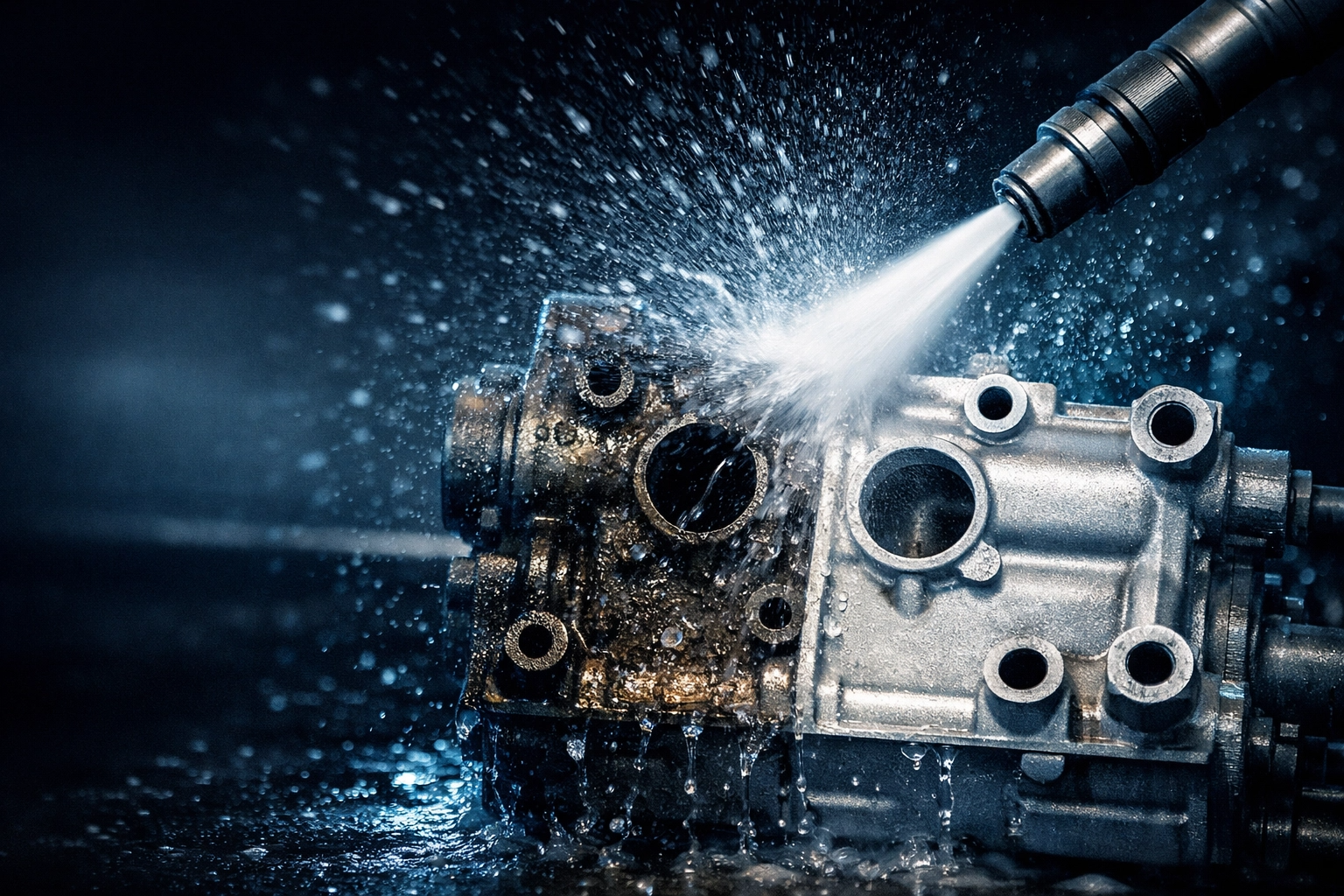 Aquablast Nassstrahlen Metallteil